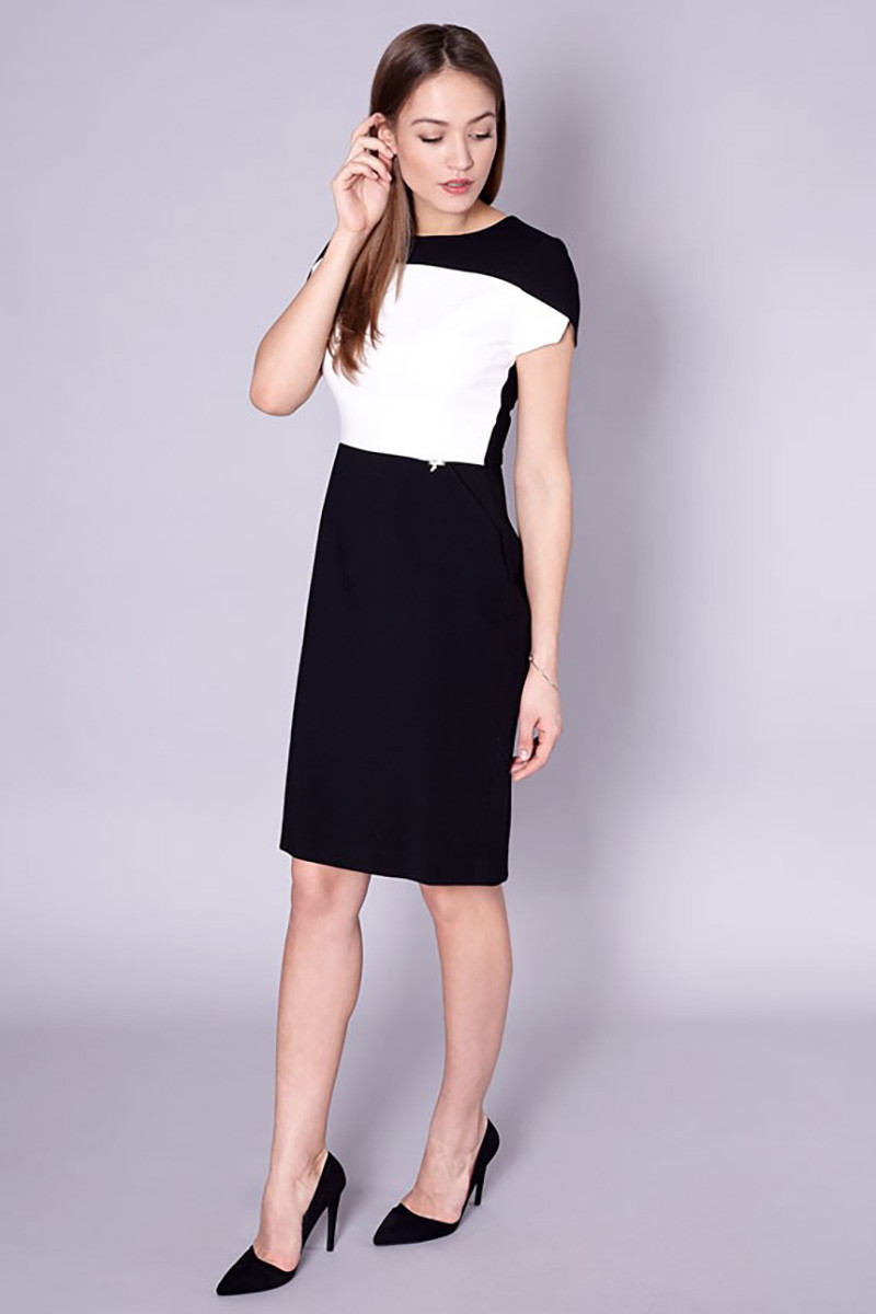 Dámské šaty 60-064 - Click Fashion černo - bílá 38