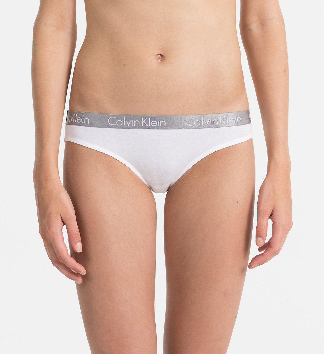 Dámské kalhotky QD3540E-100 bílé - Calvin Klein bílá S