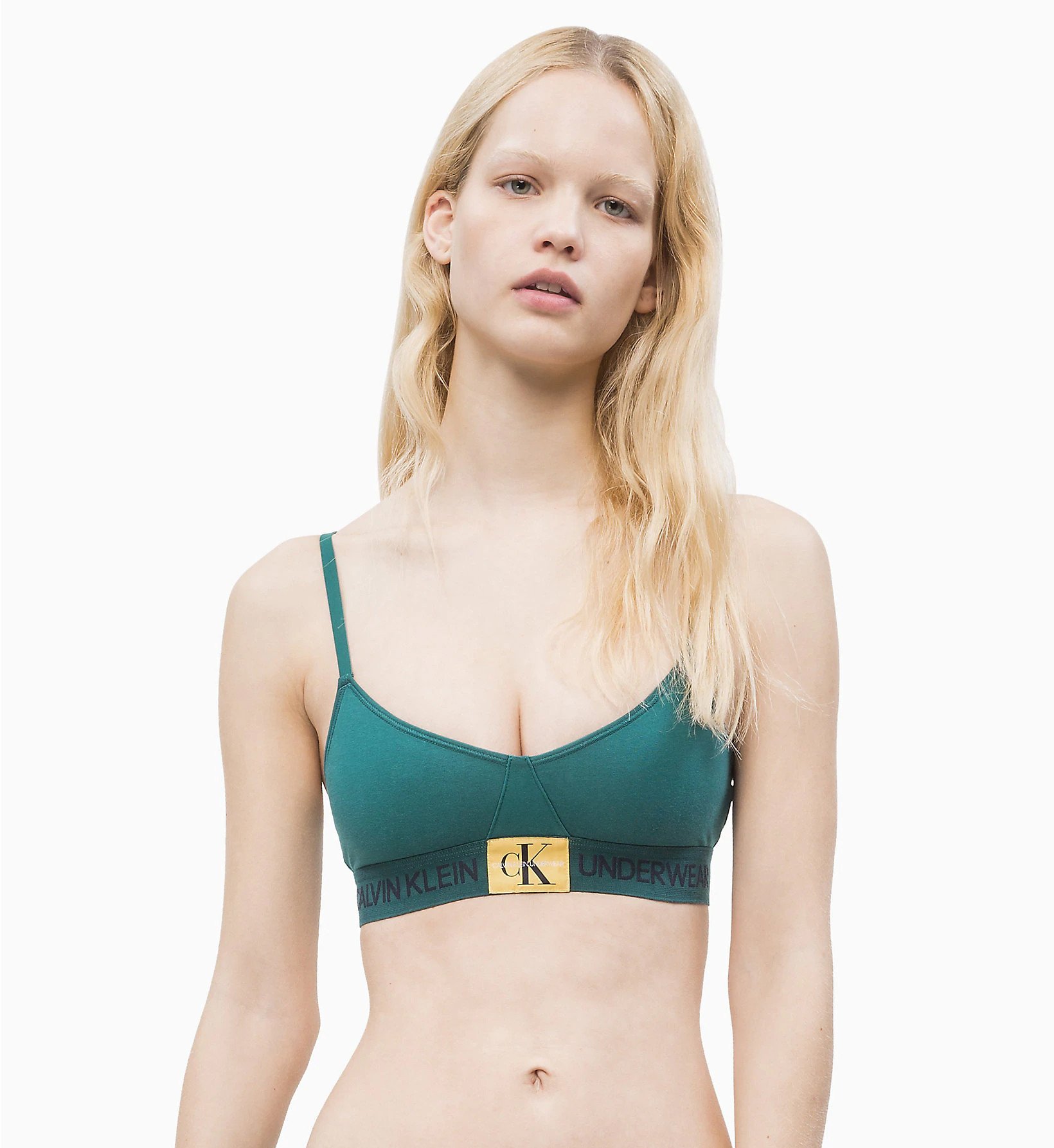 Podprsenka bez kostice QF4919E-ZAY zelená - Calvin Klein S Zelená