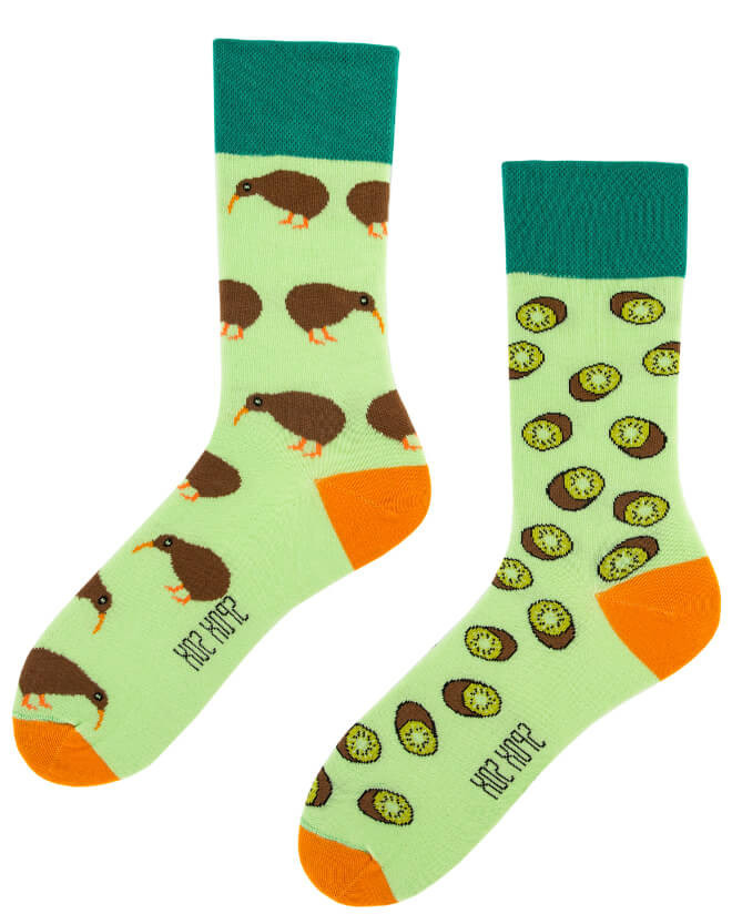 Ponožky nepárové Kiwi - Spox Sox zelená-potisk 44-46