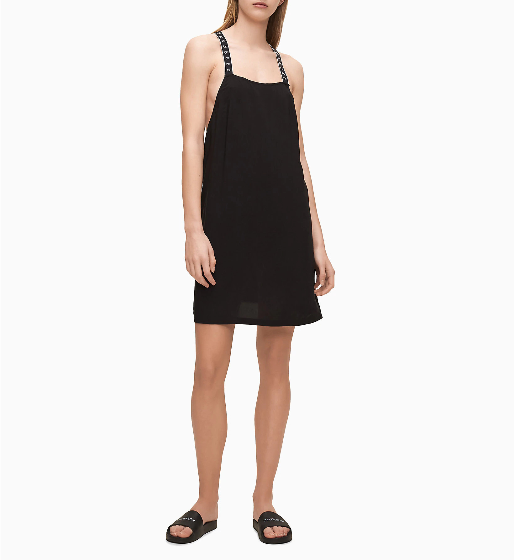Plážové šaty KW0KW01010-BEH černá - Calvin Klein černá L