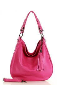 Dámská přírodní kožená taška model 146597 - Mazzini UNI tmavě růžová