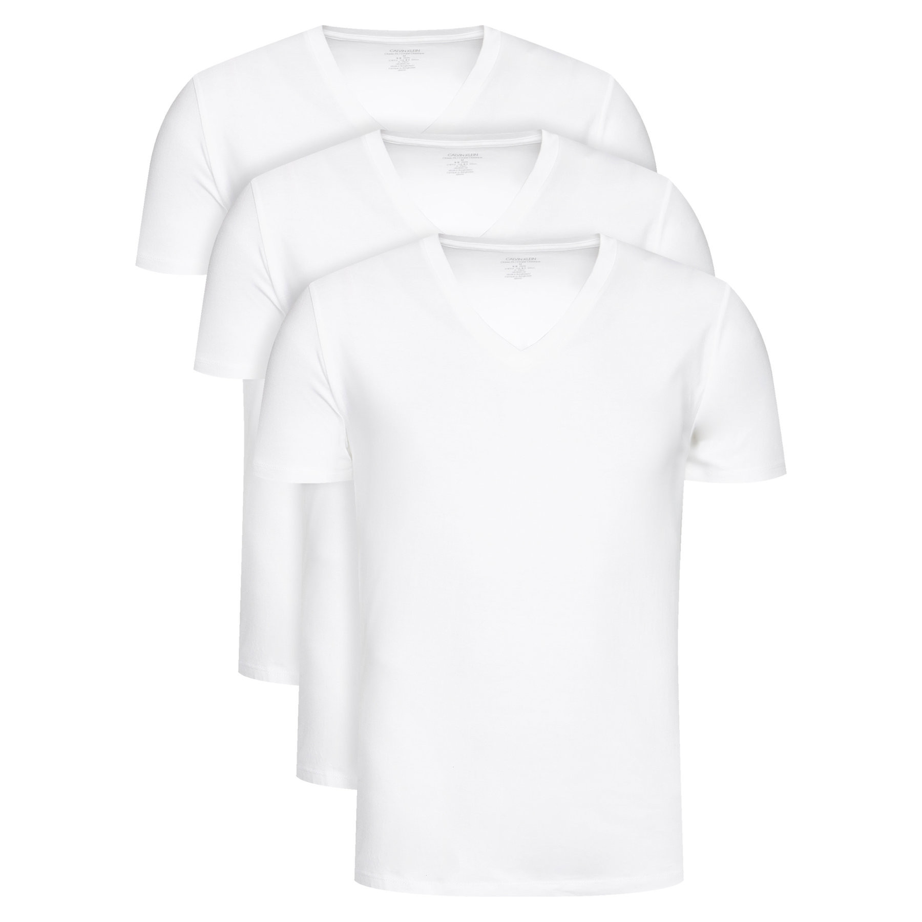 Pánské tričko 000NB4012E 100 3pk bílá - Calvin Klein L bílá/potisk
