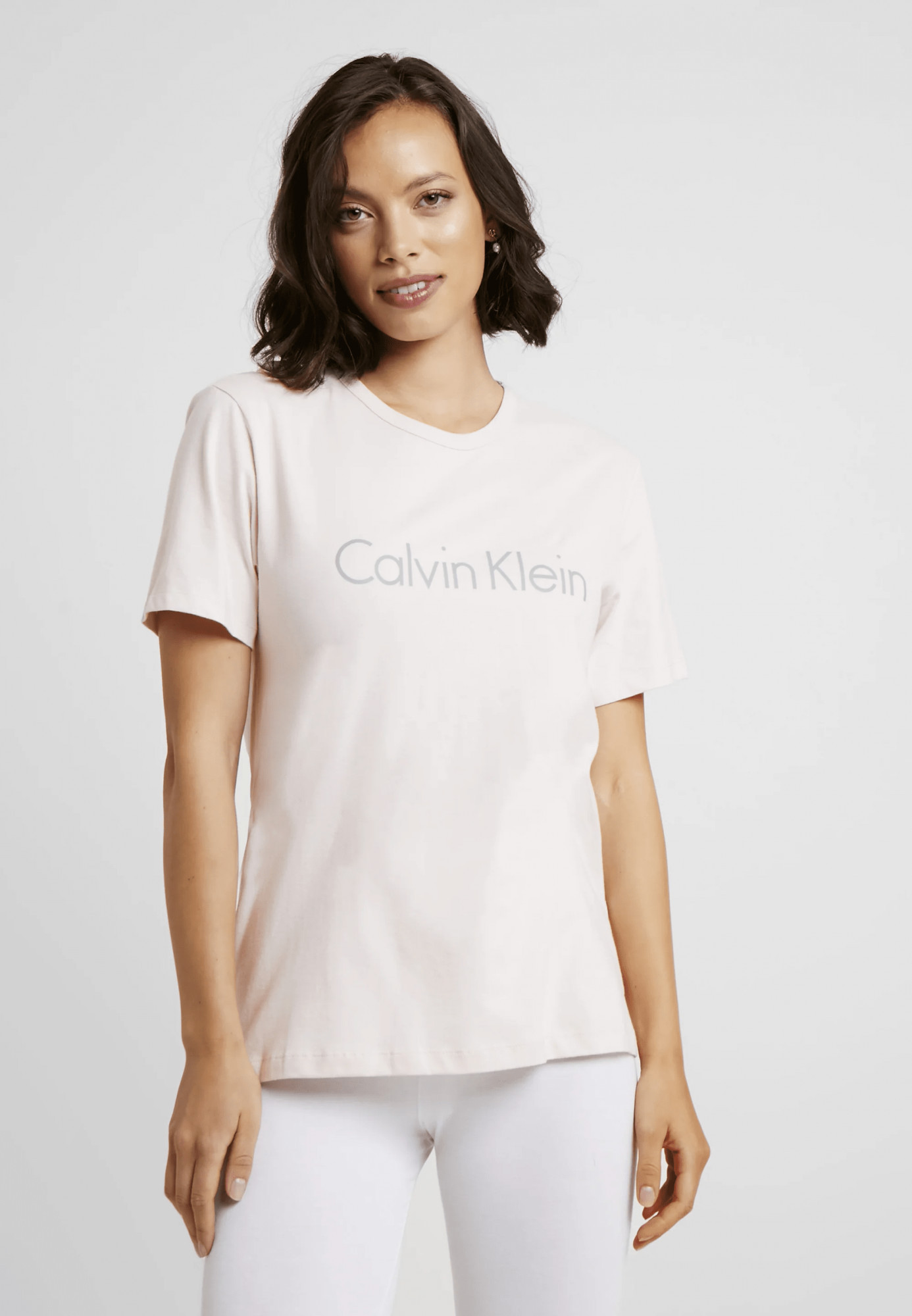 Dámský pyžamový top QS6105E-2NT růžová - Calvin Klein M růžova
