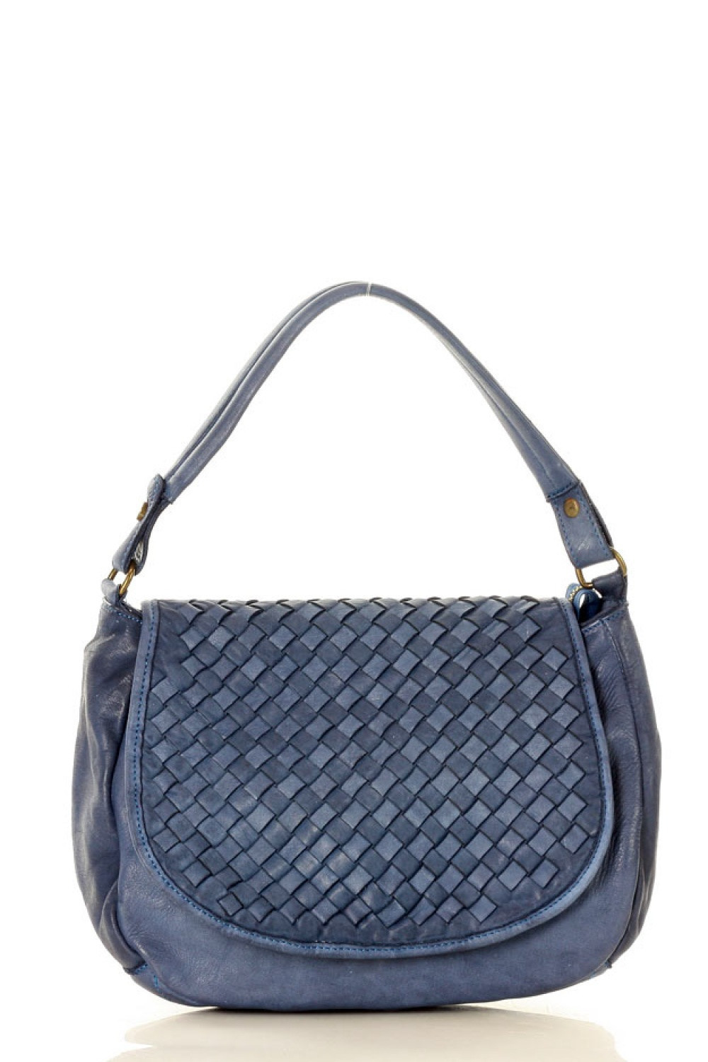 Dámská přírodní kožená taška model 133014 - Mazzini UNI tmavě modrá