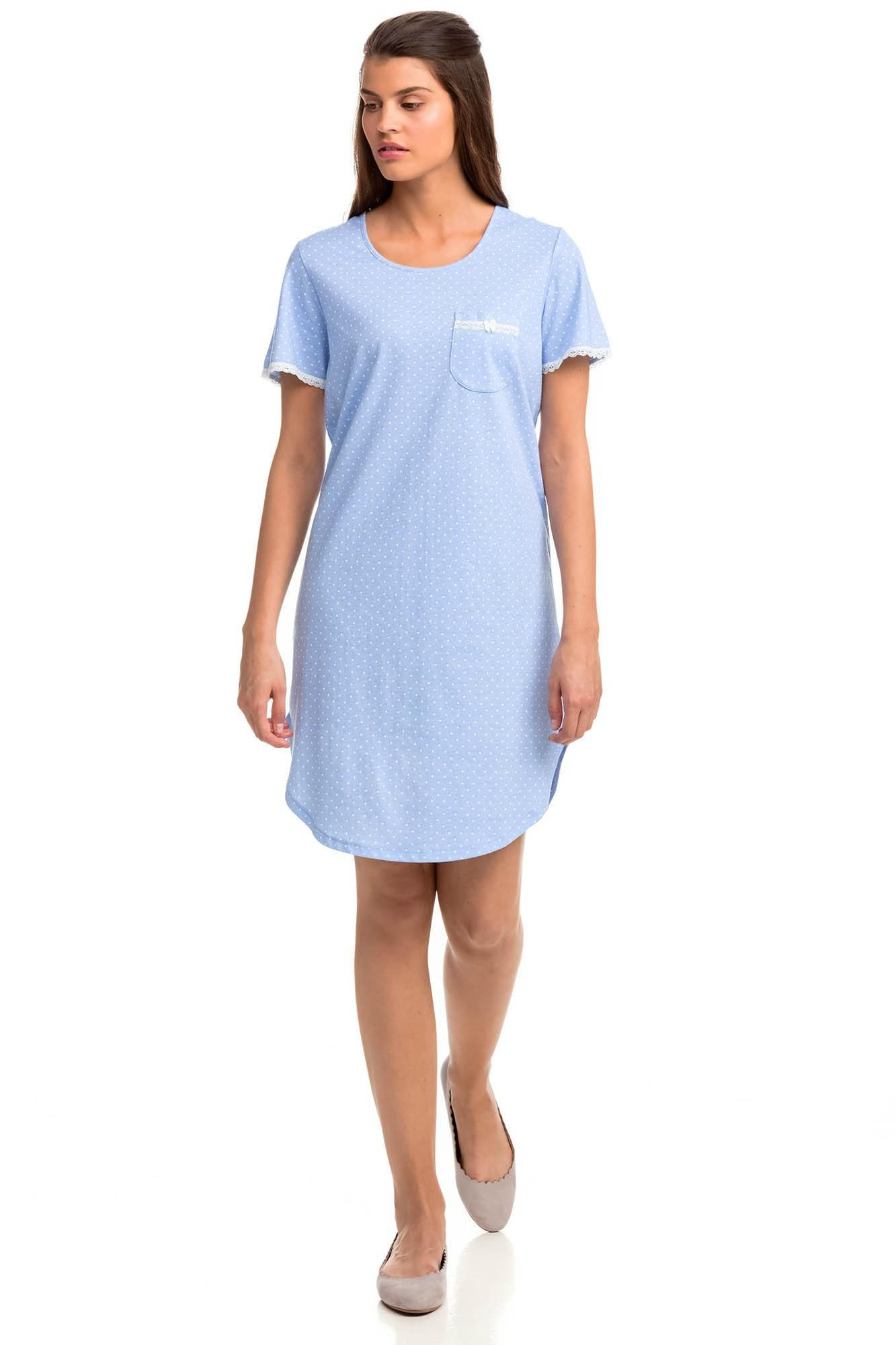 Pohodlná dámská noční košile 14381 S Modrá