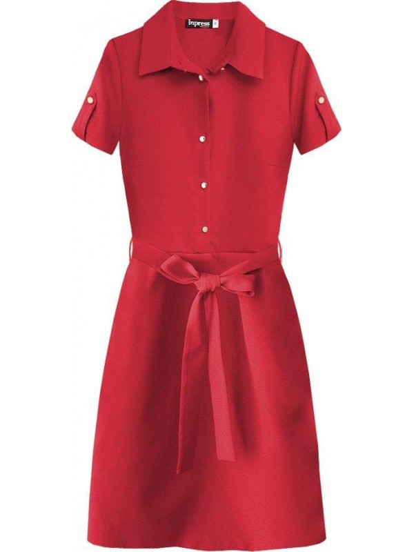 Dámské šaty s límečkem 431 - Inpress červená 42