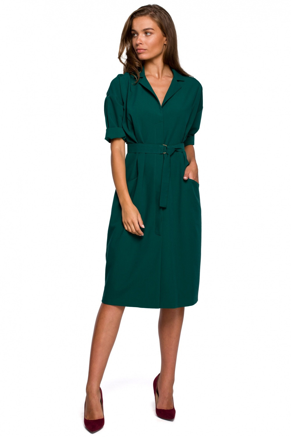 Dámské šaty S230 - Stylove L-40 tmavě zelená