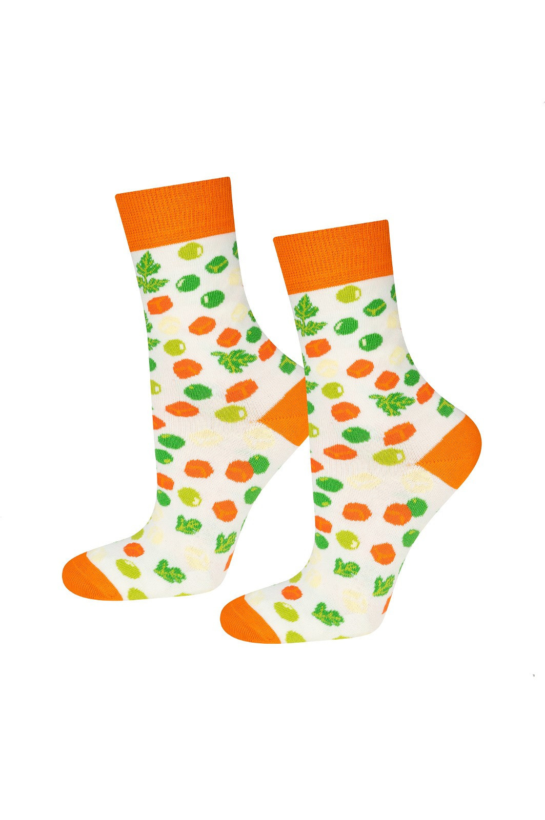 Dámské ponožky Zeleninový salát - Soxo žlutá s potiskem 35-40