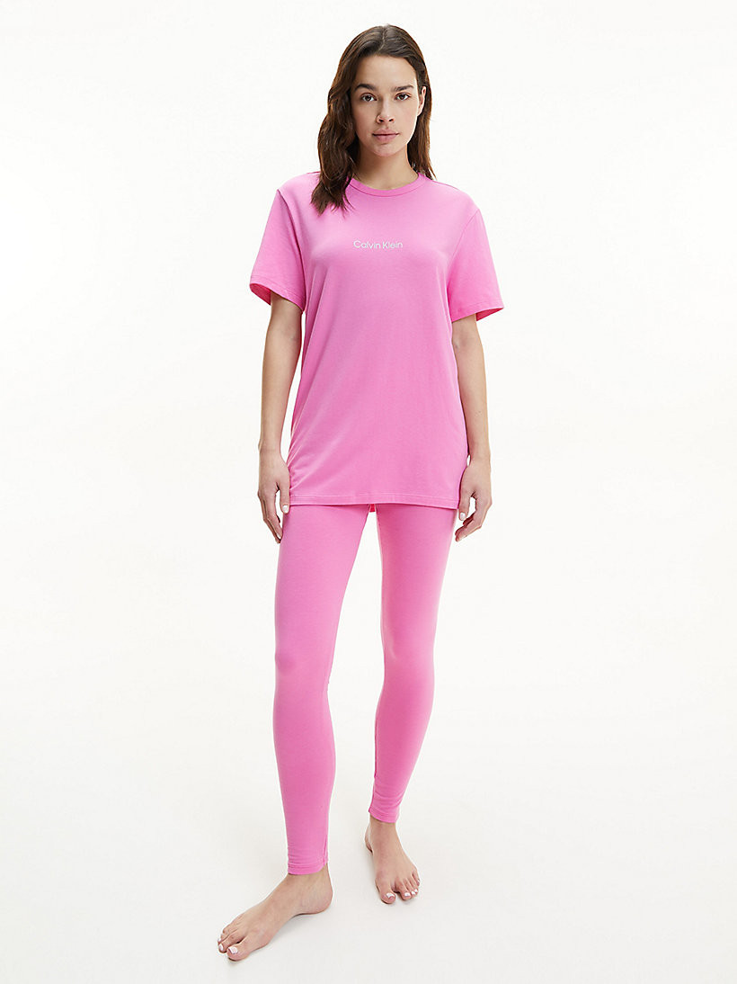 Dámský vrchní pyžamový díl QS6756E - TO3 - Hollywood růžová - Calvin Klein M růžová