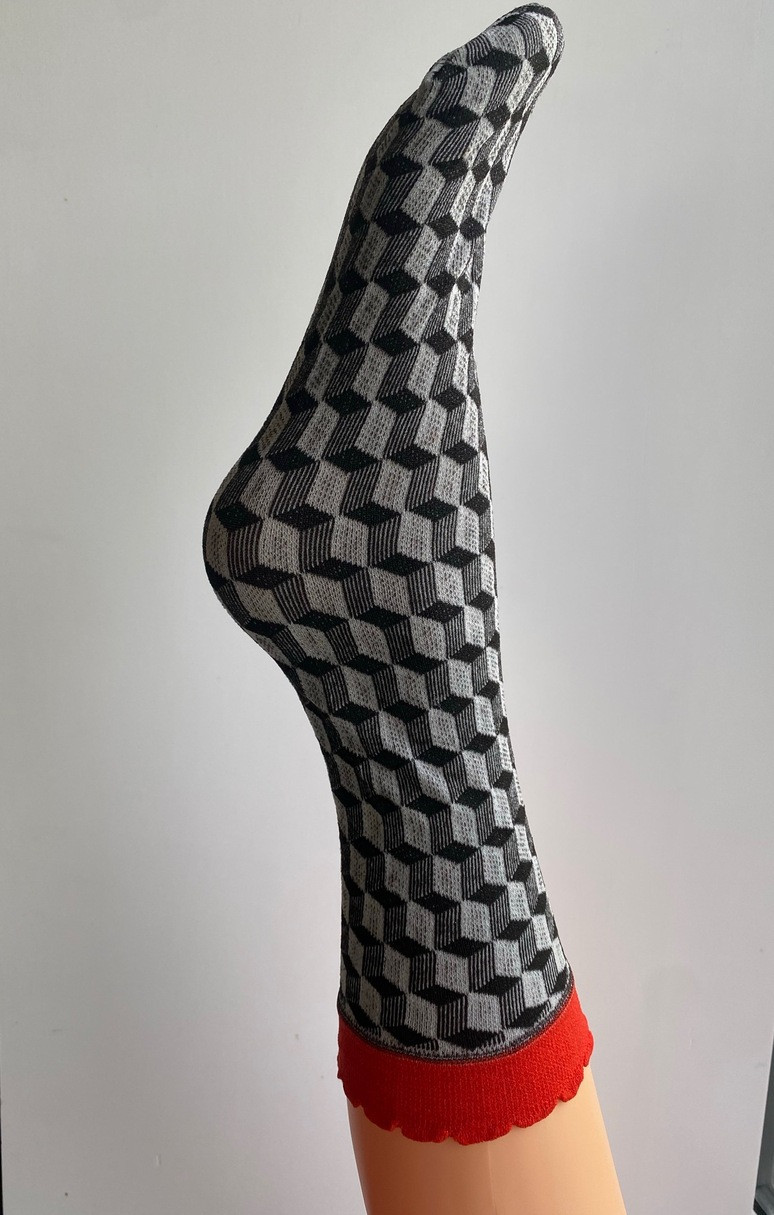 Dámské vzorované ponožky Carla - Veneziana UNI šedá-černá