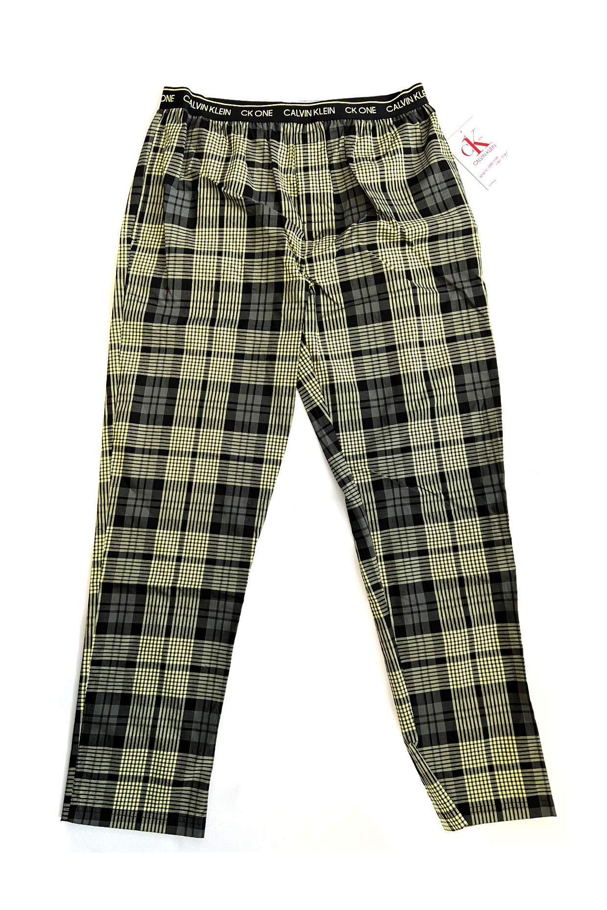 Pánské kalhoty na spaní NM1869E 1YS zeleno-černé - Calvin Klein M zeleno-černá