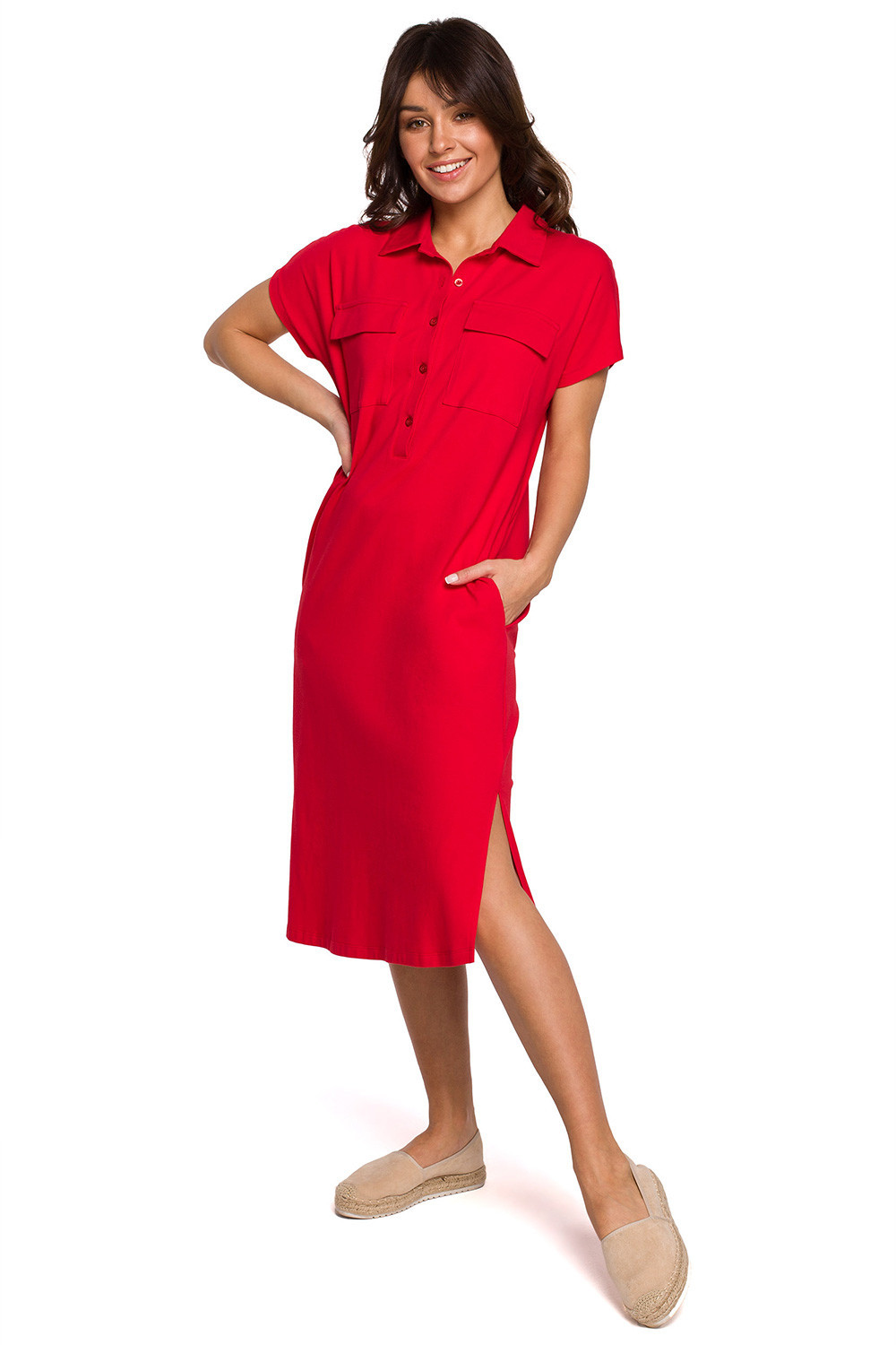 Dámské šaty B222 - BEwear L červená