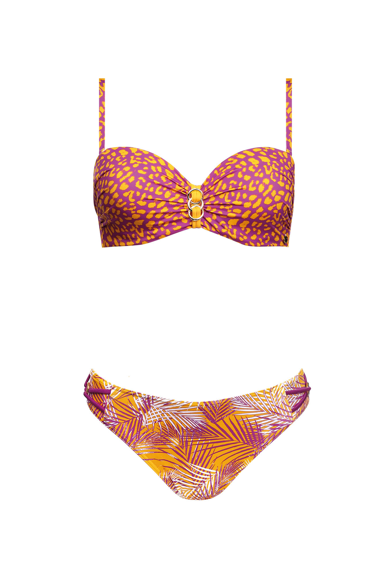 Dvojdílné plavky Paradise 2 S7300O22 - Self 40C oranžová-fialová