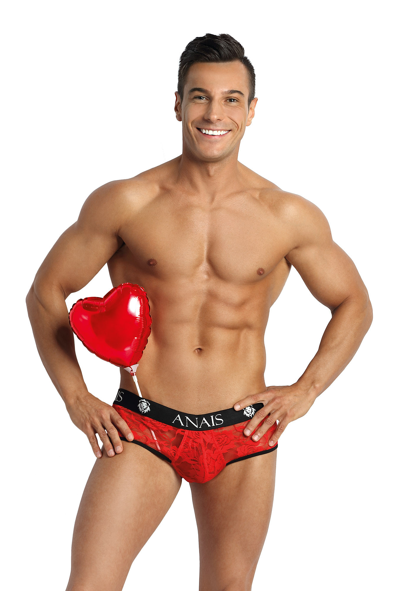 Pánské boxerky otevřené Brave jock bikini - Anais S červená