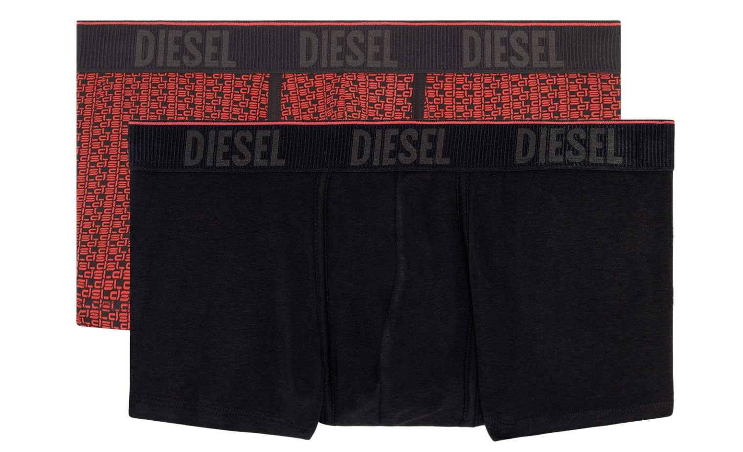 Pánské boxerky 2ks - 00SMKX 0NEAJ E6187 - červená - Diesel XL černá/červená
