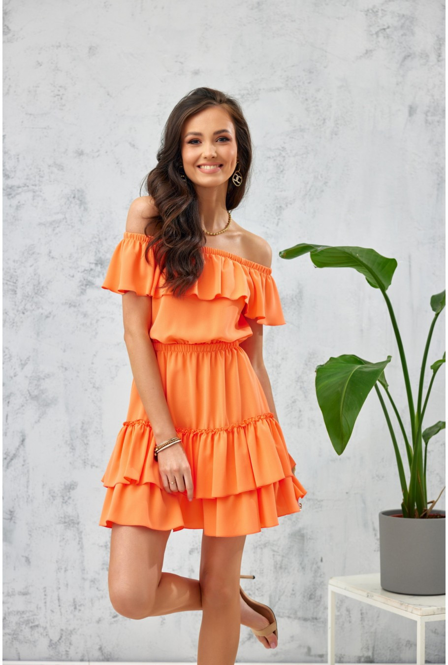 Dámské šaty SUK0291 - Roco 40/L oranžová