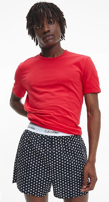 Pánské pyžamo NB3324E 68L červená/černá - Calvin Klein červená-černá L