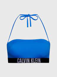 Dámská plavková podprsenka Bandeau KW0KW01966 C4X modrá-černá - Calvin Klein M