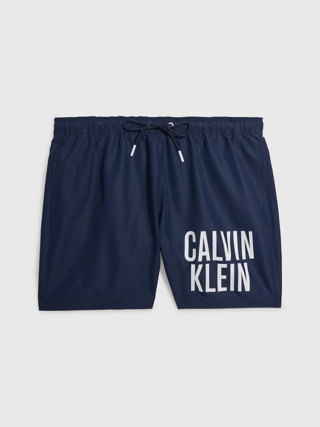 Pánské střední plavecké šortky se stahovací šňůrkou KM0KM00794 XNE tm. modrá - Calvin Klein XXL