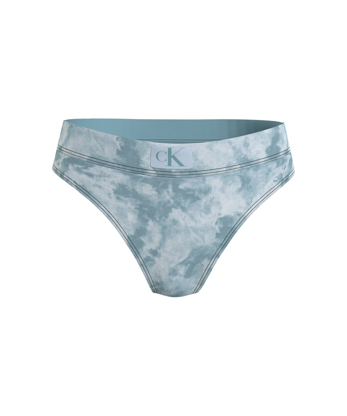 Dámské plavkové kalhotky KW0KW02124 0GY modrá - Calvin Klein M