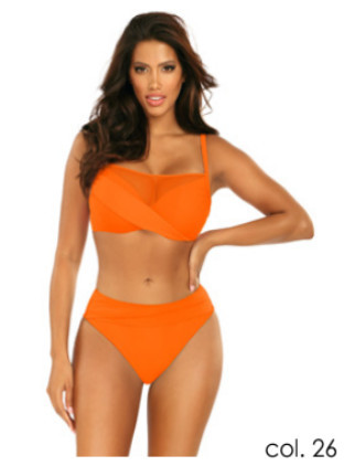 Dámské dvojdílné plavky Fashion 16 S1002N2-26c, oranžová - Self 38C