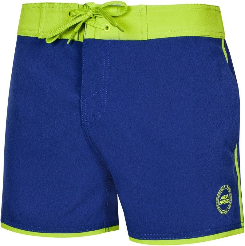 Pánské plavecké šortky Axel 23 Tmavě modrá se zelenou - AQUA SPEED tmavě modrá-zelená XXL