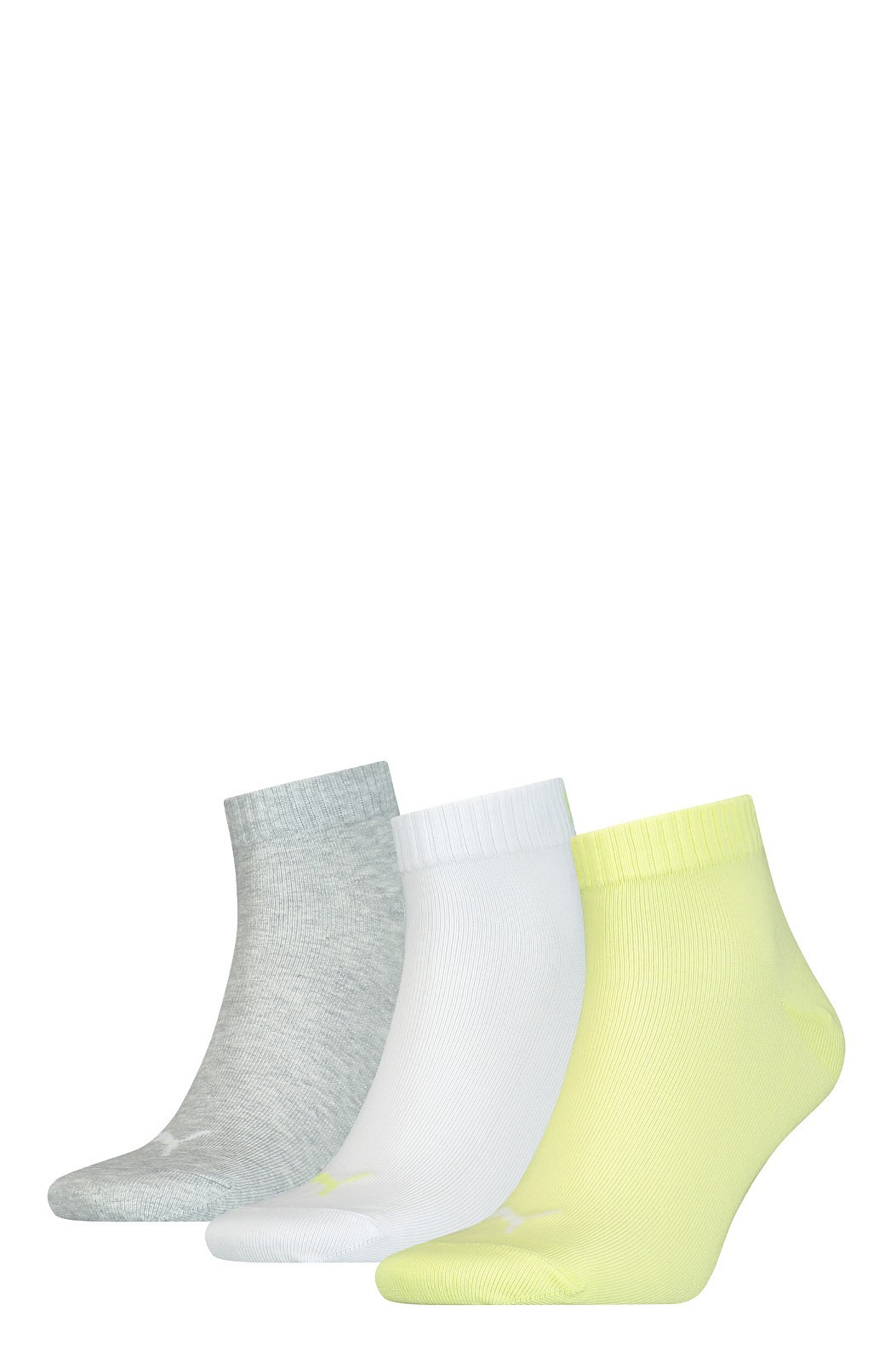 Unisex ponožky 906978 Quarter Soft A'3 šedo-bílo-žluté - Puma 43-46