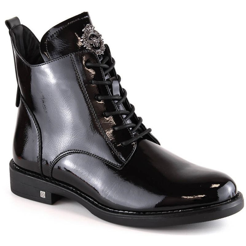 Dámské lakované boty na zip W WOL171A černé - Potocki 36
