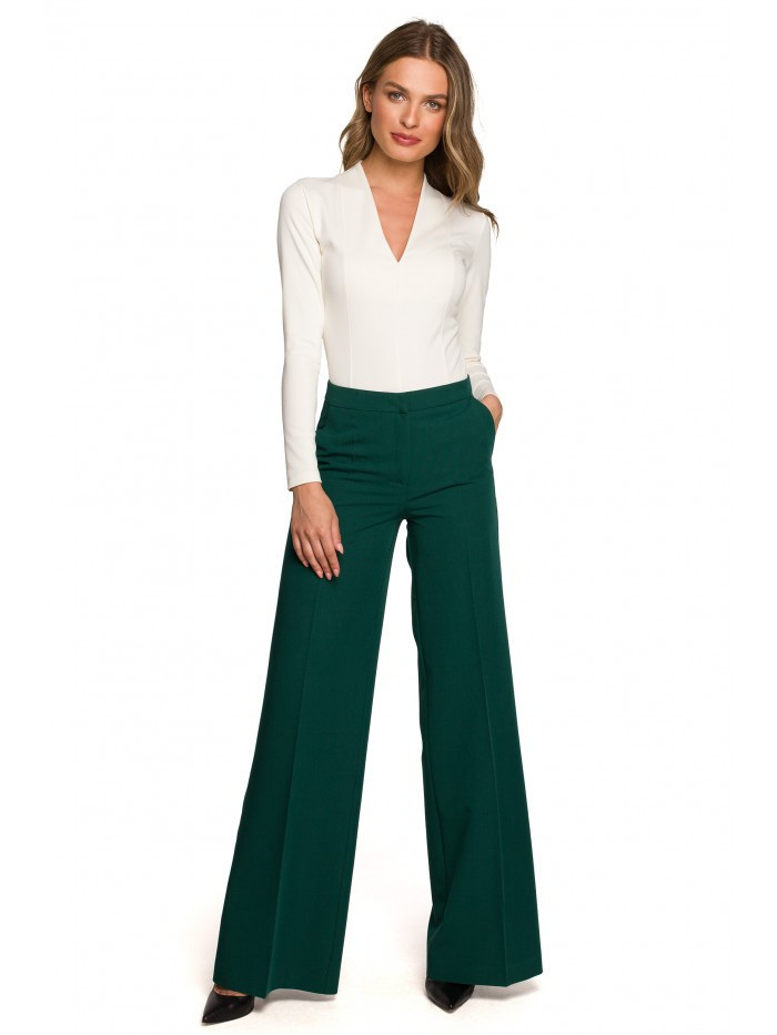 Dámské kalhoty S311 Tmavě zelená - Stylove tmavě zelená L
