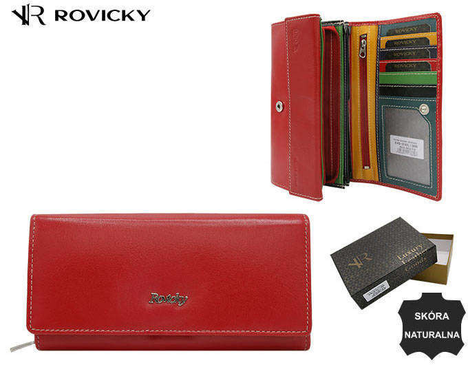 Dámské kožená peněženka R-RD-12-GCL Červená - Rovicky červená one size