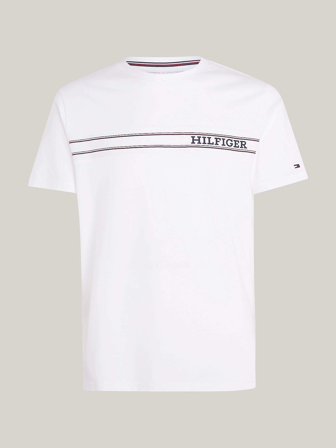 Pánské tričko UM0UM03196 YBR bílé - Tommy Hilfiger L