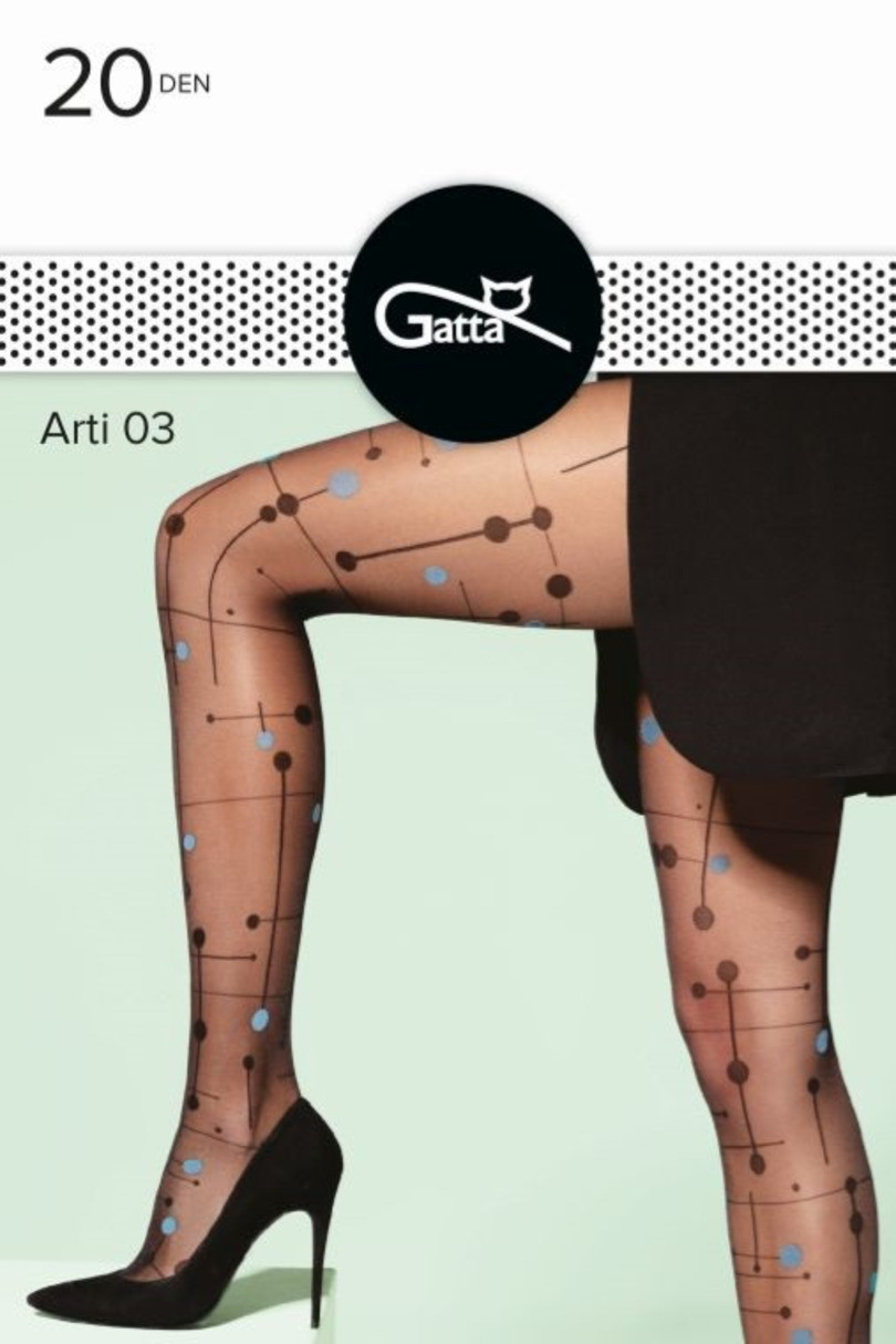 Dámské vzorované punčochové kalhoty ARTI - 03 20 DEN NERO.modrá 2-S