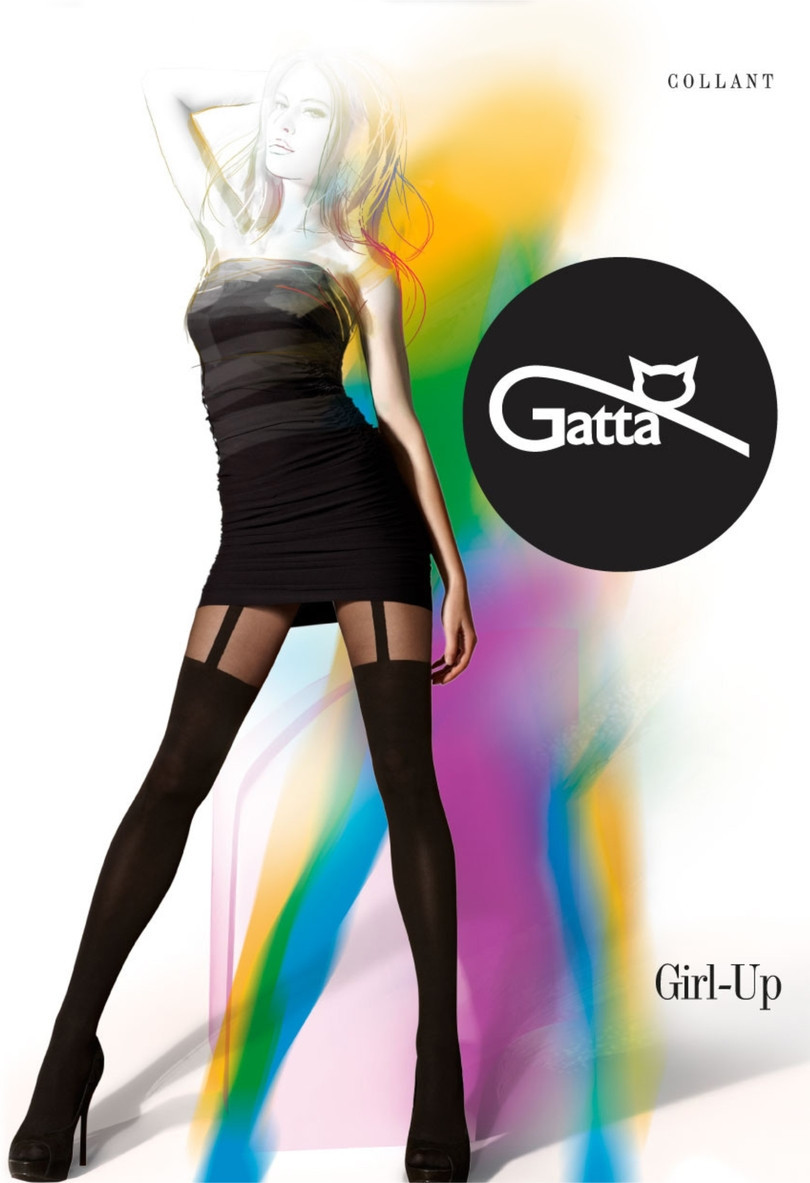 GIRL-UP - vzorované punčochové kalhoty - GATTA nero 2-S