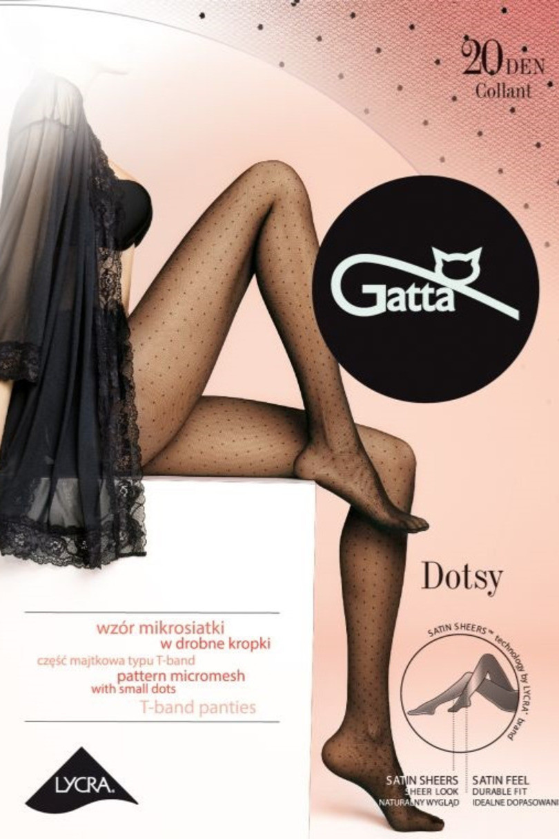 DOTSY - Dámské vzorované punčochové kalhoty - GATTA nero 4-L