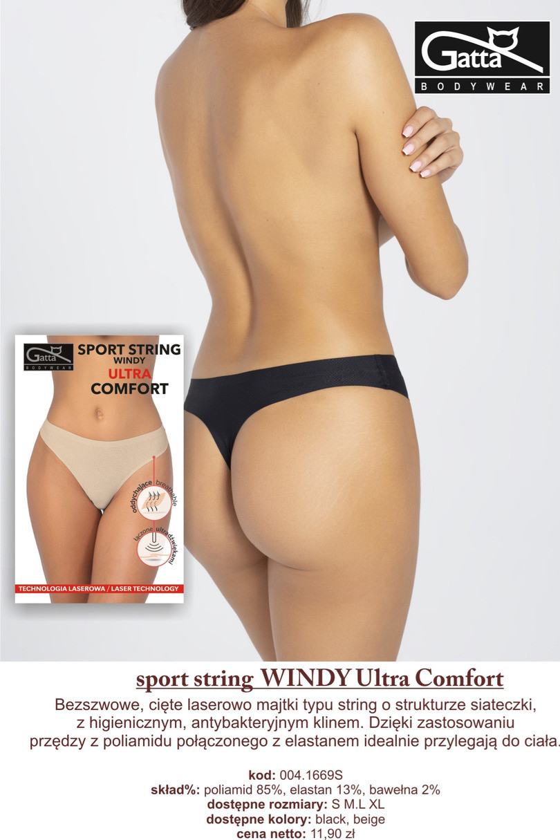 Dámské kalhotky - SPORT STRING WINDY ULTRA COMFORT černá XL