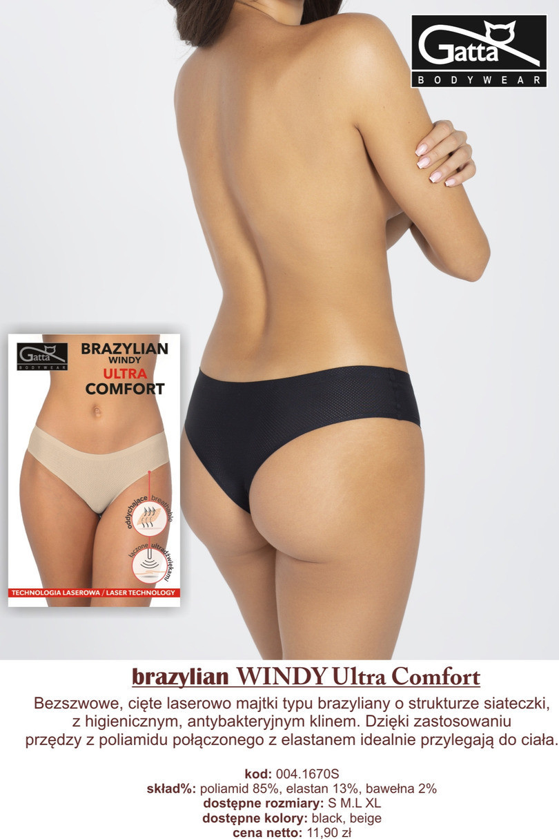 Dámské kalhotky brazilky - WINDY ULTRA COMFORT černá XL