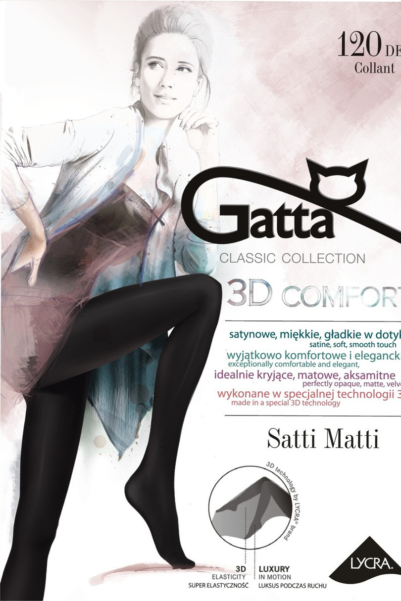 SATTI MATTI 120 - Punčochové kalhoty 3D 120 DEN - GATTA nero 4-L