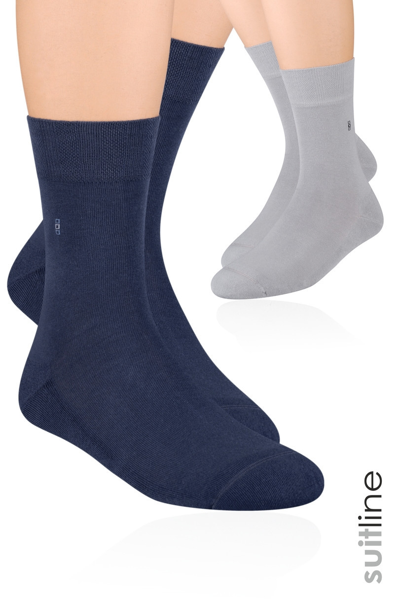 Pánské polofroté ponožky se vzorem 003 tmavě modrá 42-44