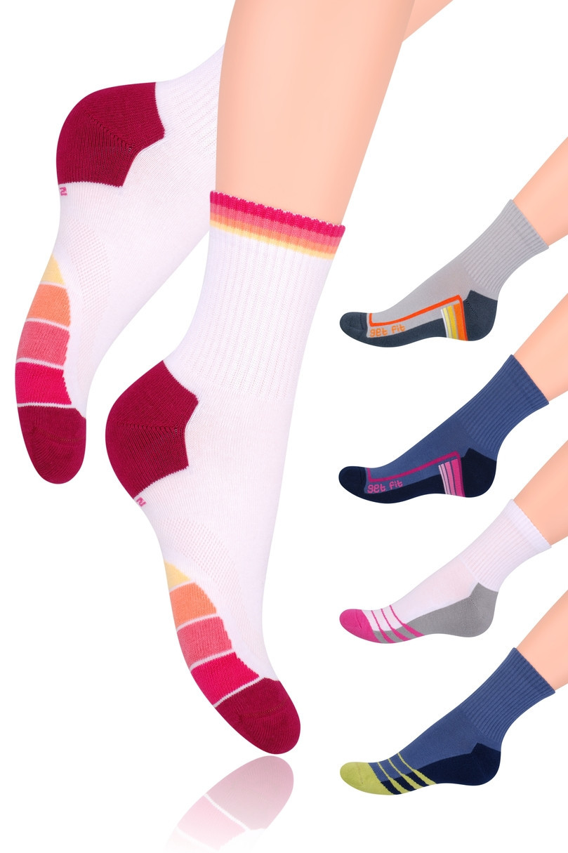 Dámské sportovní polofroté ponožky 047 bílá 35-37