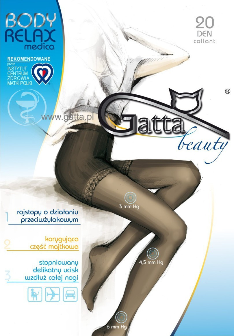 Dámské punčochové kalhoty BODY RELAXMEDICA 20 DEN - GATTA grafit 5-XL