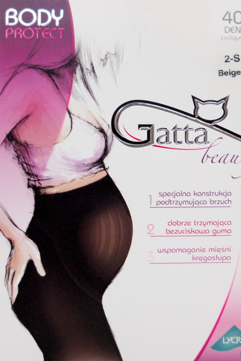 BODY PROTECT - Těhotenské punčochové kalhoty 40 DEN - GATTA Béžová 2-S