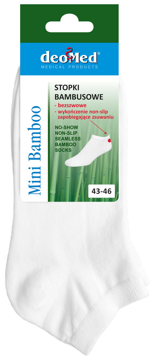 Ponožky MINI BAMBOO NON-SLIP bílá 43-46