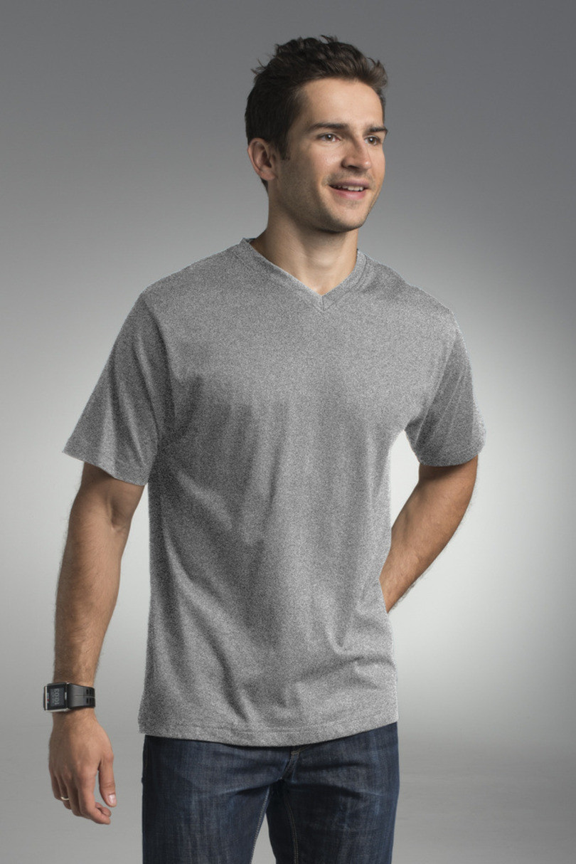 Pánské tričko M V-NECK 22155 - PROMOSTARS melanžově šedá XL