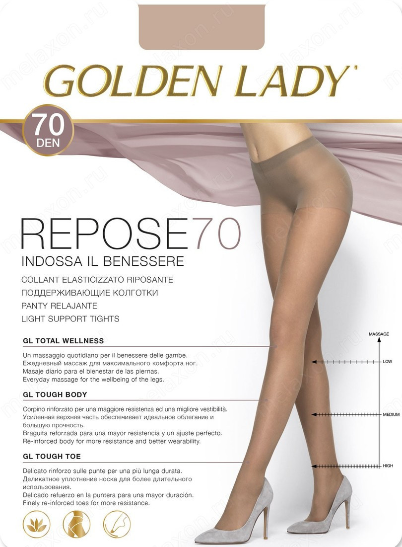 Punčochové kalhoty Repose 70 DEN - GOLDEN LADY nero 4