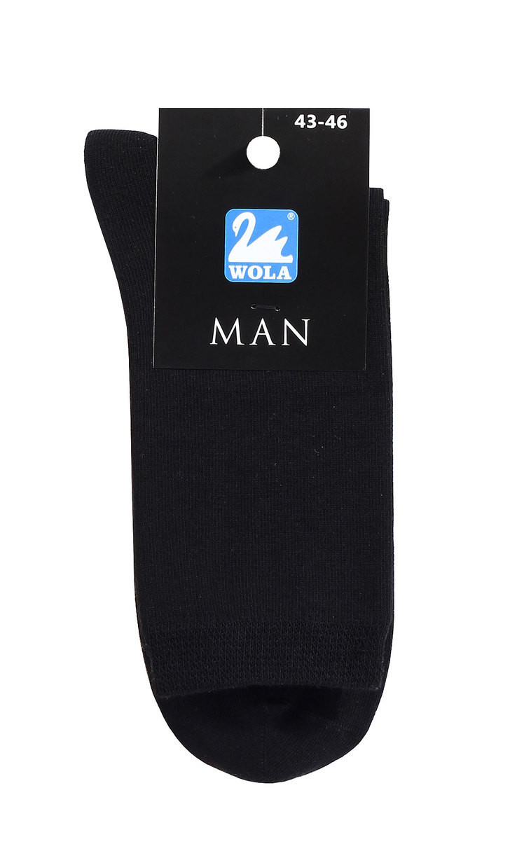 Hladké pánské ponožky s polyesterem černá 39-42