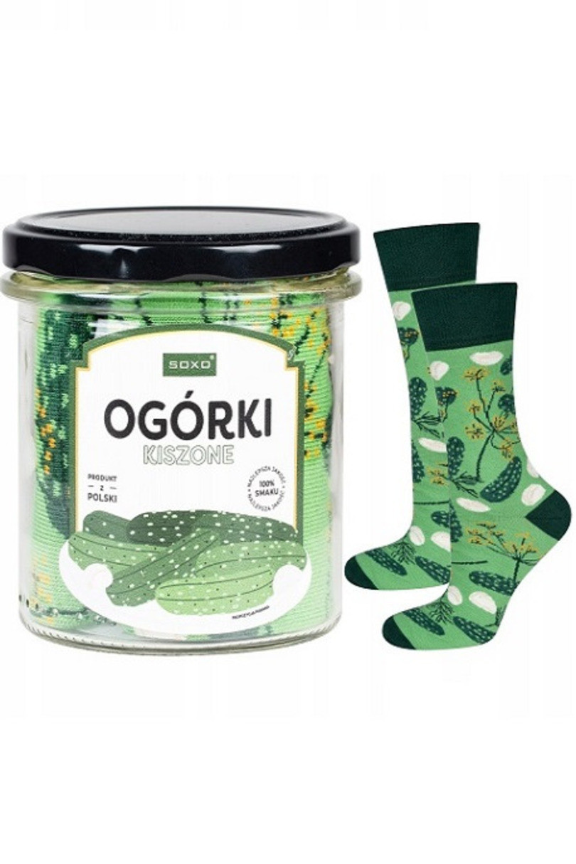 Ponožky SOXO ve sklenici - Kvašené okurky zelená 35-40