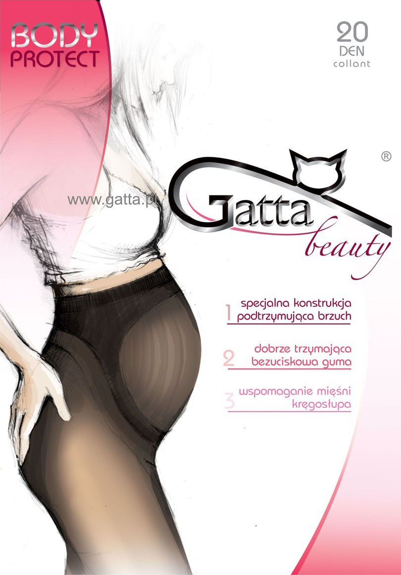 BODY PROTECT - Těhotenské punčochové kalhoty 20 DEN - GATTA béžová 3-M