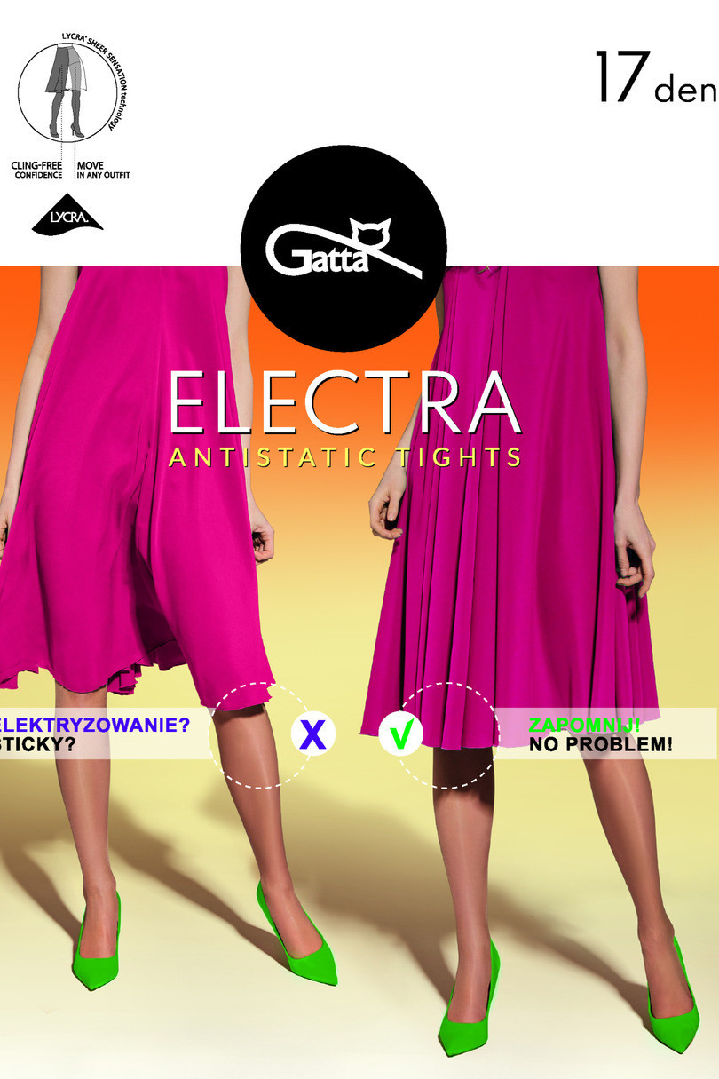 Hladké dámské punčochové kalhoty ELECTRA - 17 DEN (Antistatická lycra) zlatý 4-L