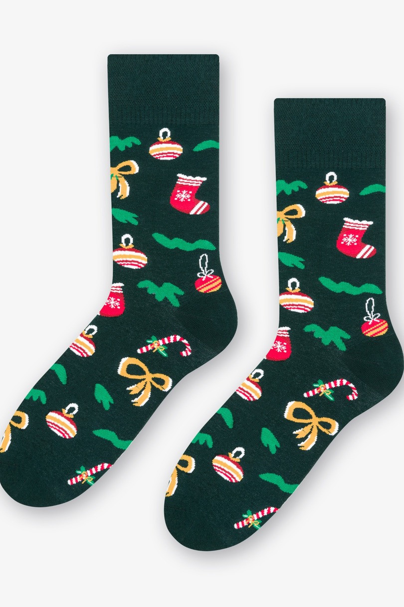 Dámské vzorované vánoční ponožky 078 ČERNÁ/JELENÍ 35-37
